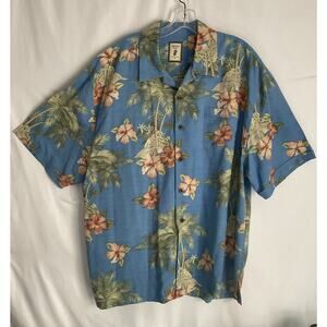 Jamaica JaxxAuthentic Island Style Hawaiian Flowered 2XL 100% Silk Short Sleeve